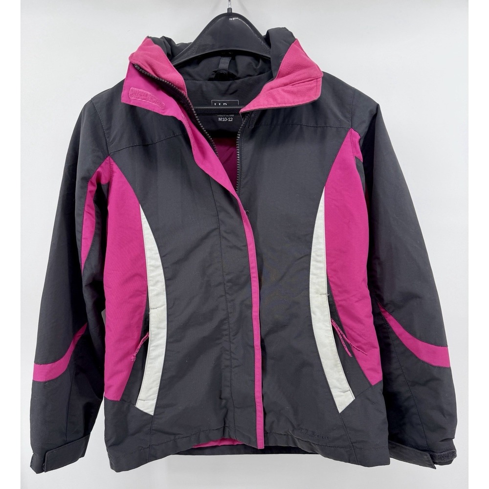 Girls‎ LL Bean Coat Size - 10/12 Medium Gray And Pink